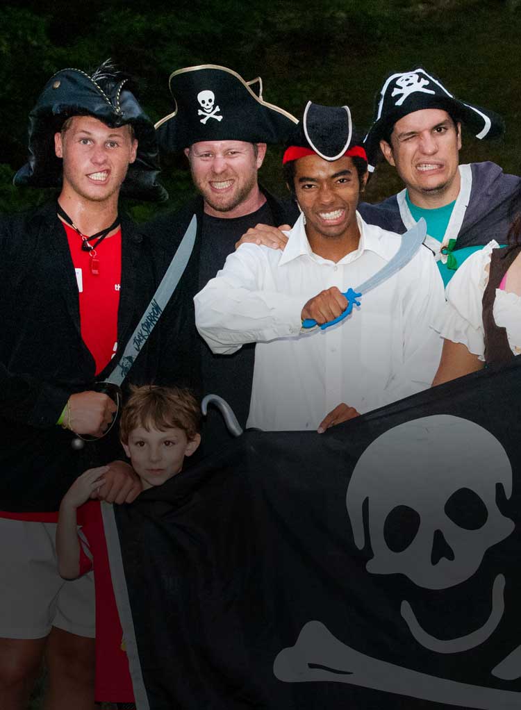 Camp counselors dressed as pirates