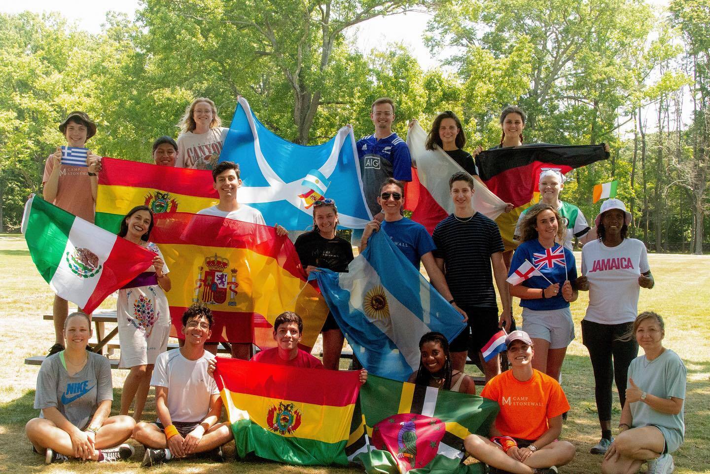 participants with flags